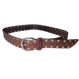 Aeropostale Brown Studded Leather Belt Men's M